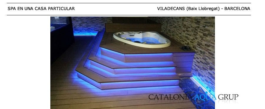 Spa Integrado Madera Sintética Luces Led Terraza Viladecans Baix Llobregat Barcelona