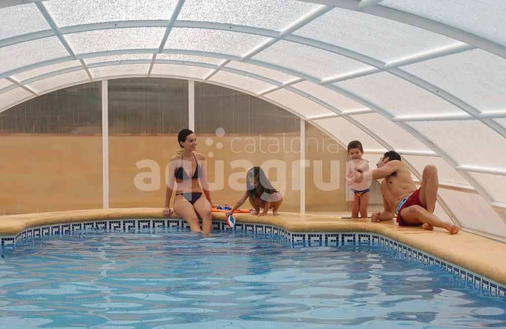 Buy Telescopic slide pool cover with tracks