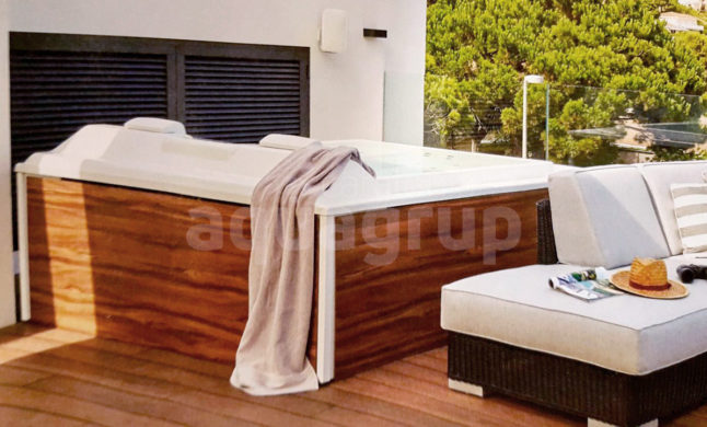 Photo: Outdoor hot tubs for private use and relaxation area