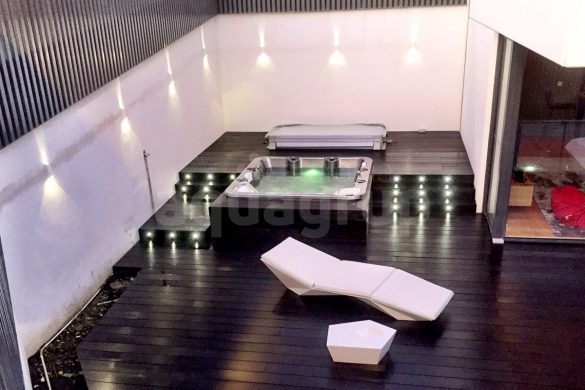 Installation of spas, hot tubs or jacuzzis