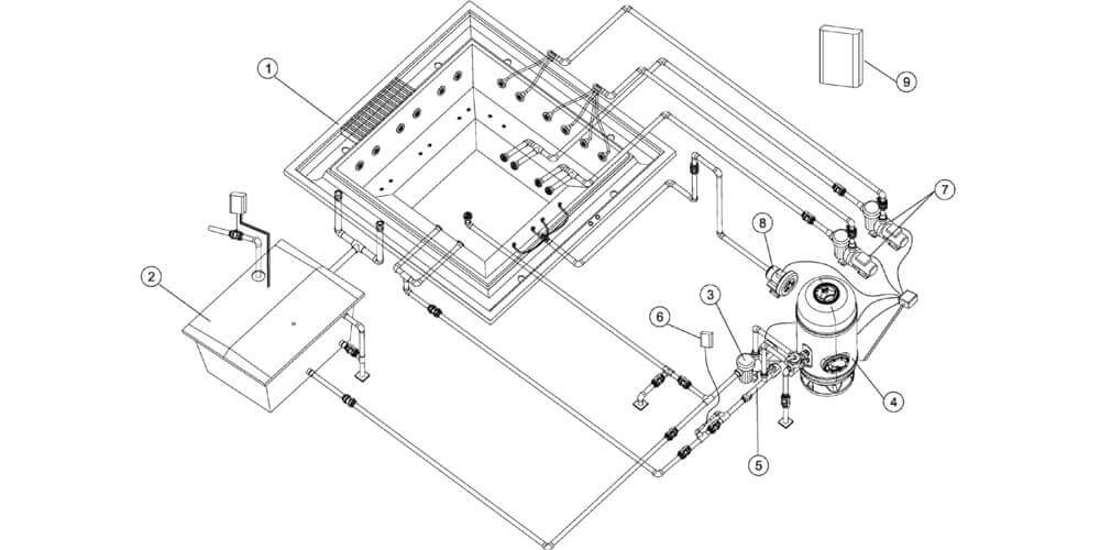 Professional spa facility plan wellness area