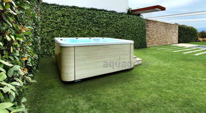 Private hot tub in garden