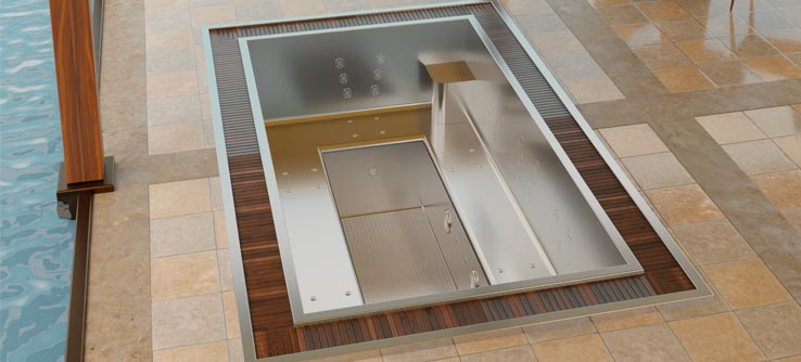 Hidromassatge exterior Aquavia Spa acer inoxidable InnoVibe per a 8 persones