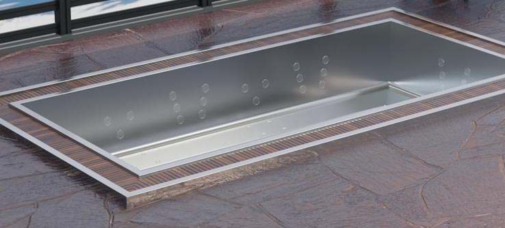 Jacuzzi d´acer inoxidable i d´exterior by Aquavia Spa InnoVive 10 persones en inox