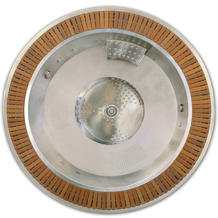 Jacuzzis rodons d'exterior inox, acer inoxidable Orbion