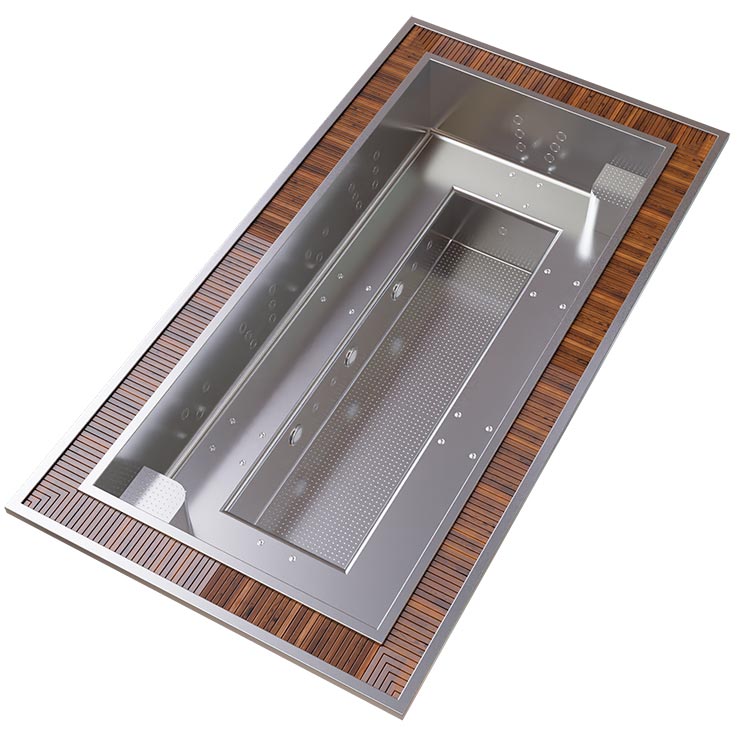 Jacuzzis d'acer inoxidable per a exterior, spa inox innoVibe 10 persones